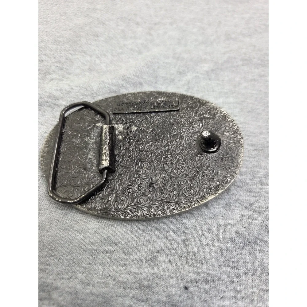 Rare 1986 Vintage Western Frontier Gold Mining Pewter Heavy Belt Buckle Mens